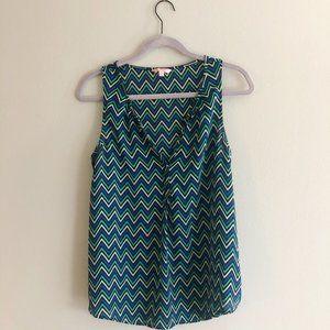 Chevron Zig Zag Sleeveless V neck Blouse  M